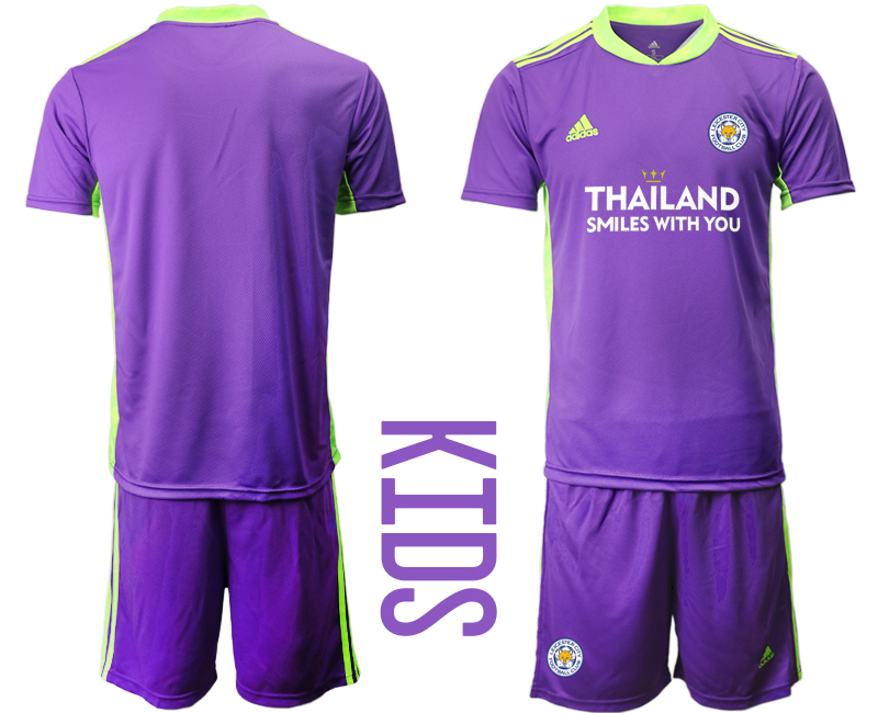 Youth 2020-2021 club Leicester City purple goalkeeper blank Soccer Jerseys->los angeles galaxy jersey->Soccer Club Jersey